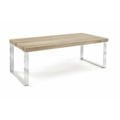 Masuta cafea cu picioare crom si blat mdf natur Kenya 100 cm x 50 cm x 38 h 