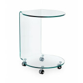 Masuta rotunda din sticla transparenta Iride 45 cm x 45 cm x 60 h