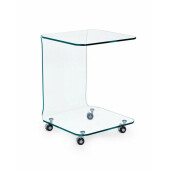 Masuta din sticla transparenta Iride 45 cm x 45 cm x 60 h