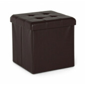 Taburet piele ecologica maro Magda 38x38x38 cm