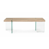 Masuta sticla mdf maro Tom 120x60x38 cm