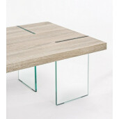 Masuta sticla mdf maro Tom 120x60x38 cm