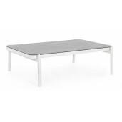 Masuta de cafea din fier alb cu blat din ceramica gri Florencia 120 cm x 75 cm x 36 h