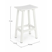 Scaun bar aluminiu alb Skipper 41.8x31x71 cm
