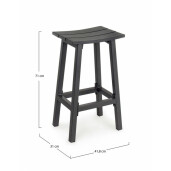 Scaun bar aluminiu gri antracit Skipper 41.8x31x71 cm