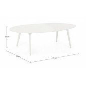 Masuta aluminiu alb Ridley 120x75x36 cm