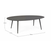 Masuta aluminiu gri antracit Ridley 120x75x36 cm