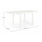 Masa extensibila aluminiu alb Pelagius 83/166x80x75 cm