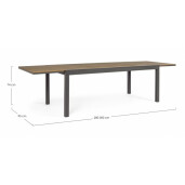 Masa extensibila gri antracit maro Elias 200/300x95x74 cm