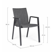 Set 4 scaune gri Odeon 55.5x60x83 cm