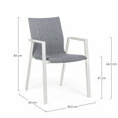 Set 4 scaune alb gri Odeon 55.5x60x83 cm