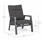 Set 2 fotolii recliner gri antracit Kledi 72x81x98 cm