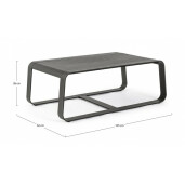 Masuta aluminiu gri antracit Merrigan 105x62x38 cm