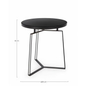 Masuta otel sticla neagra Zaira 50x55 cm