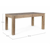 Masa lemn natur Kaily 160x90x76 cm