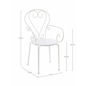 Set 4 scaune gradina otel alb Etienne 49x49x89 cm