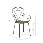 Set 4 scaune gradina otel verde Etienne 49x49x89 cm