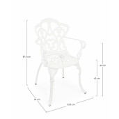 Set 2 scaune gradina aluminiu alb Victoria 57.5x58x87.5 cm
