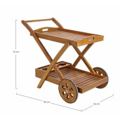 Carucior servire lemn maro Noemi 89x56x76 cm