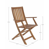 Set 2 scaune pliabile lemn maro Mali 58x60x92 cm