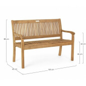 Banca gradina lemn maro Noemi 120x60x88 cm