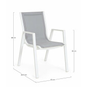Set 6 scaune alb gri Pelagius 55x65.5x88 cm