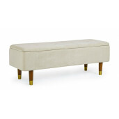 Banca tapiterie velur crem Kira 120x42x42 cm