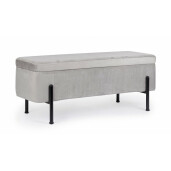 Banca tapiterie velur gri Irina 110x42x42 cm