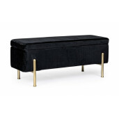 Banca tapiterie velur negru Irina 110x42x42 cm