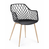 Set 4 scaune negre Optik 58x54x85.5cm