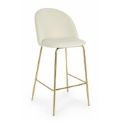 Set 2 scaune bar catifea alb Carry 51x55x105 cm