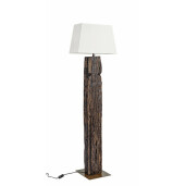 Lampadar lemn maro bumbac alb Ottone 45x30x155 cm