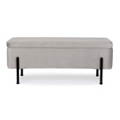 Banca tapiterie velur gri Irina 110x42x42 cm