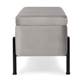 Banca tapiterie velur gri Irina 110x42x42 cm