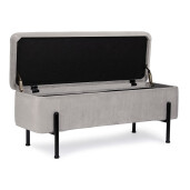 Banca tapiterie velur gri Irina 110x42x42 cm