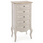 Comoda 5 sertare din lemn bej Clarisse 48 cm x 35 cm x 100 h