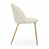 Set 4 scaune catifea alba Tanya 49x55x77 cm