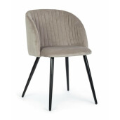 Set 2 scaune catifea bej Queen 53x57x81.5 cm