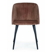Set 2 scaune catifea maro Queen 53x57x81.5 cm