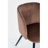 Set 2 scaune catifea maro Queen 53x57x81.5 cm