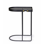 Masuta cafea otel sticla neagra Zeina 47x31x63 cm