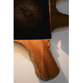 Aplica lemn natur abajur negru Naga 70x22 cm