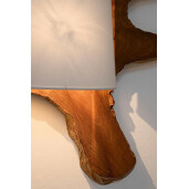 Aplica lemn natur abajur alb Naga 70x22 cm