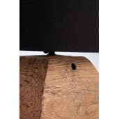 Veioza lemn natur abajur negru Lumen 35x40 cm