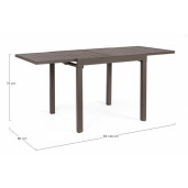 Masa extensibila aluminiu maro Pelagius 83/166x80x75 cm