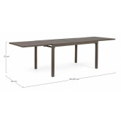 Masa extensibila aluminiu maro Pelagius 135/270x90x75 cm