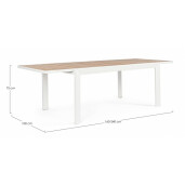 Masa extensibila aluminiu blat ceramica Belmar 160/240x100x75 cm