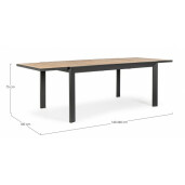 Masa extensibila aluminiu gri antracit blat ceramica Belmar 160/240x100x75 cm