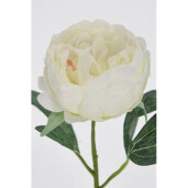 Set 3 Bujori artificiali albi verzi 15x11x52h