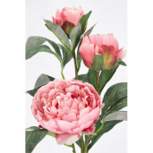 Set 3 Bujori artificiali roz verzi 90h 